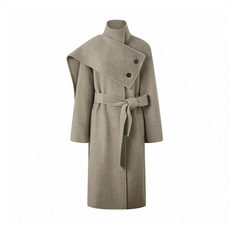 Detachable Scarf Double-Faced Long Coat