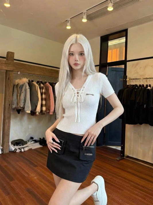 Cargo Pocket Utility Mini Skirt