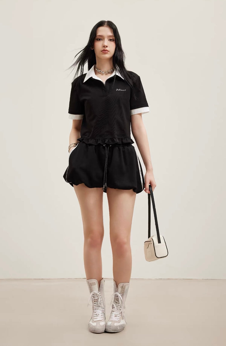 Contrast Trim Bubble Shorts