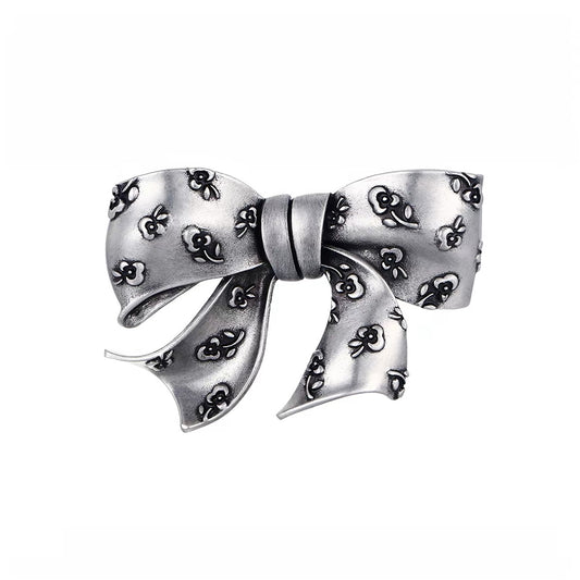 YVMIN X SHUSHUTONG / Embossed Floral Bow Hair Clip