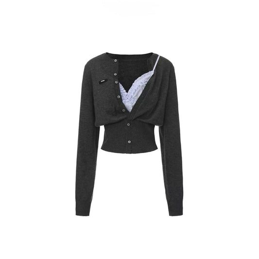 Strappy Deconstructed Faux-Layered Knit Top