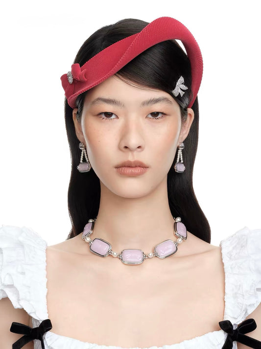 YVMIN X SHUSHUTONG / Gift Bowknot Pave Retro Hair Clip