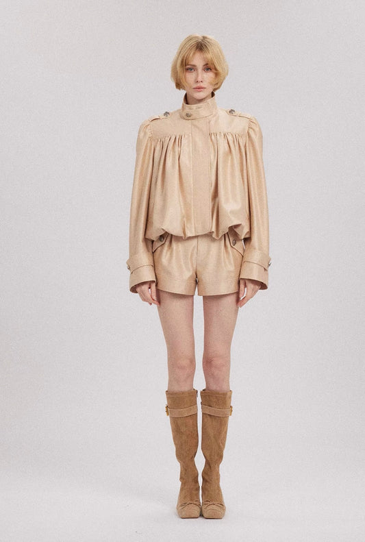 High-Waisted Straight-Leg Shorts