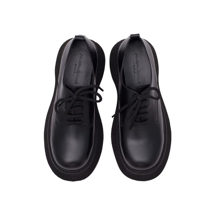 Strawberry Class 2 Series Black Thick-soled Derby Shoes
