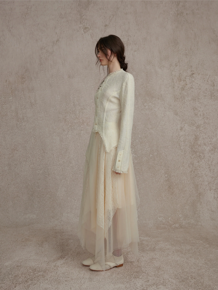 White Lace Gauze Skirt