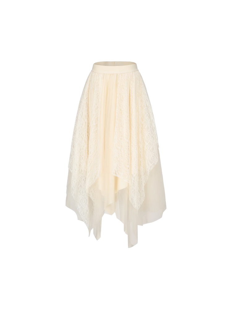 White Lace Gauze Skirt