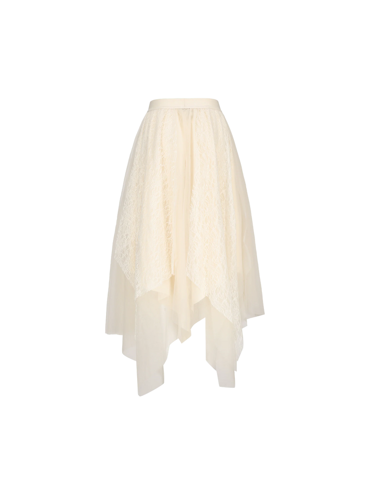White Lace Gauze Skirt