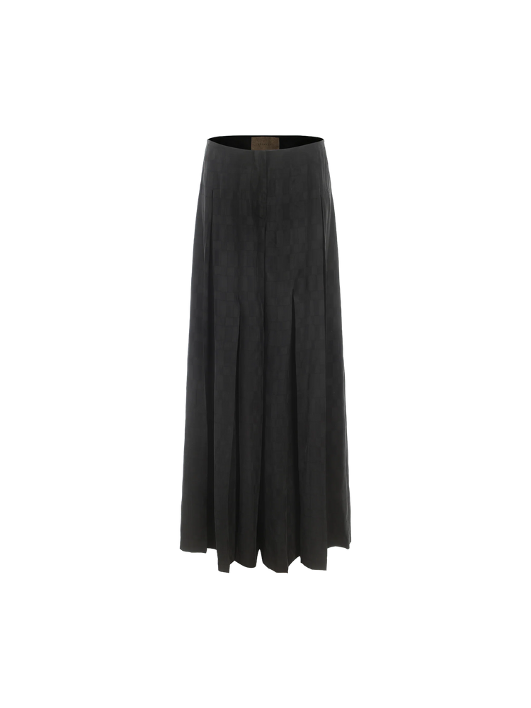 Black Wide-leg Cupro Trousers
