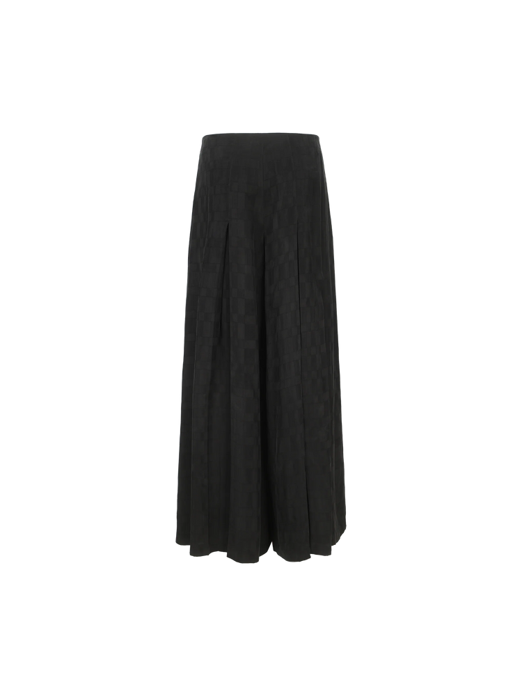 Black Wide-leg Cupro Trousers