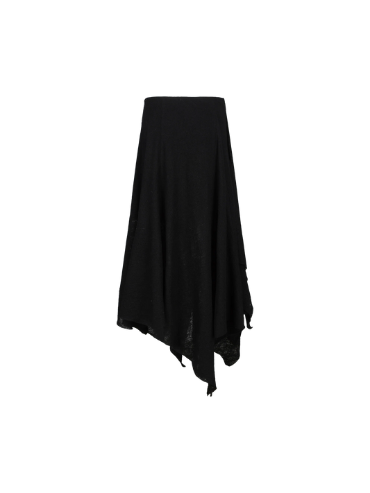 Black Button Pleated Maxi Skirt