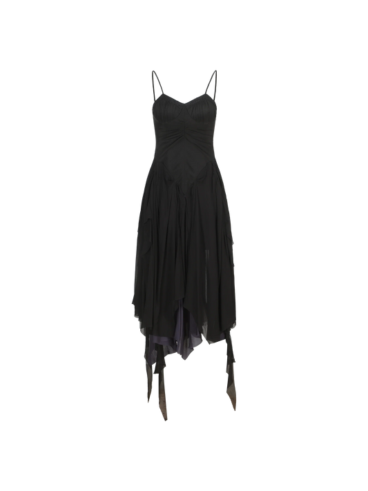 Dark Blue Ruched Maxi Dress