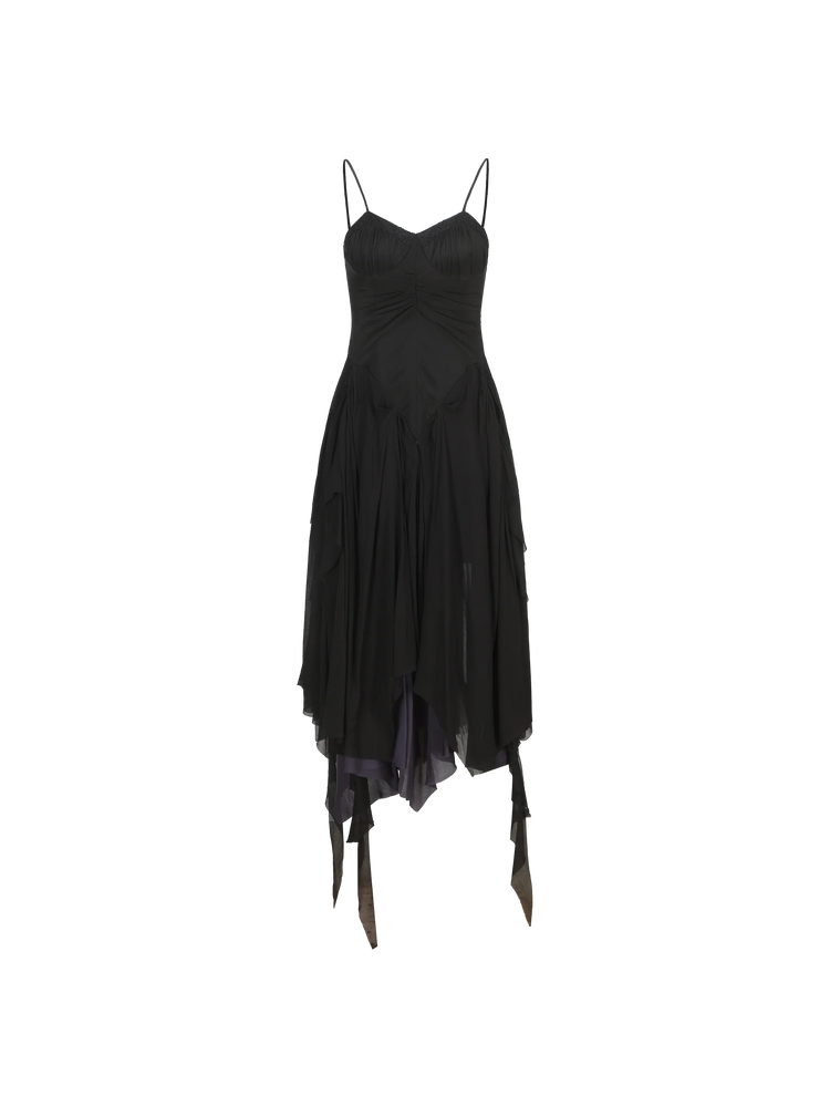 Dark Blue Ruched Maxi Dress