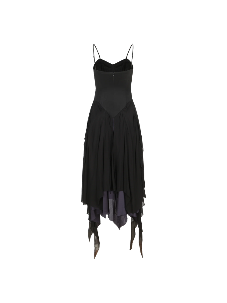 Dark Blue Ruched Maxi Dress
