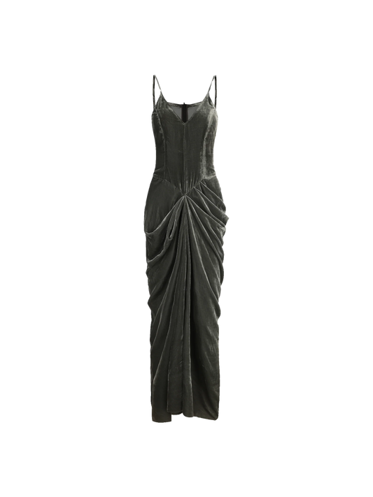 Sea Green Velvet Maxi Dress