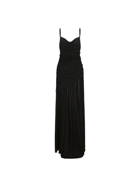Black Knitted Swing Collar Maxi Dress