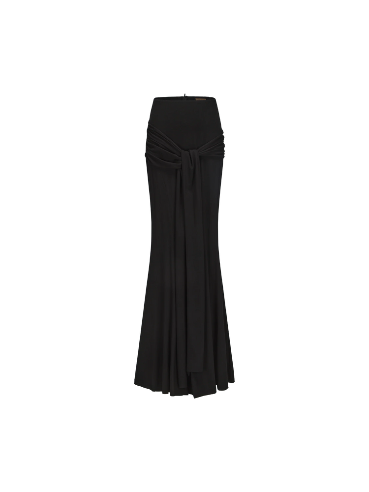 Ruched Waistband Maxi Skirt