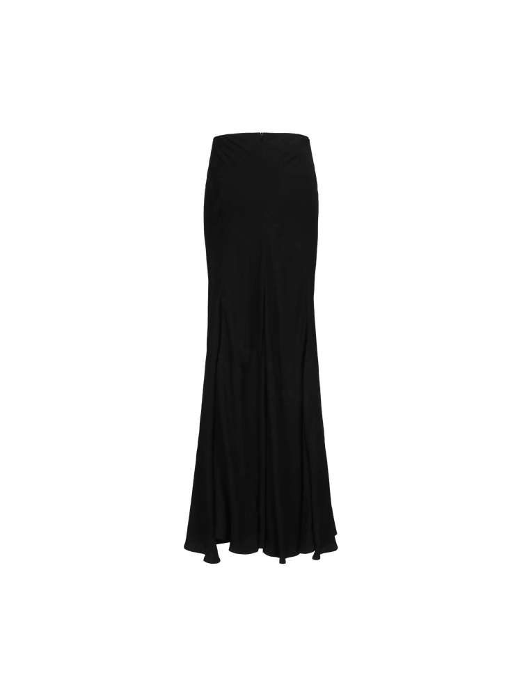 Black Dark Pattern Mid-Length Skirt