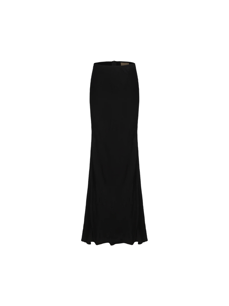 Black Dark Pattern Mid-Length Skirt