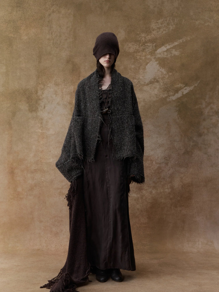Alpaca Wool Two-way Structured Cardigan