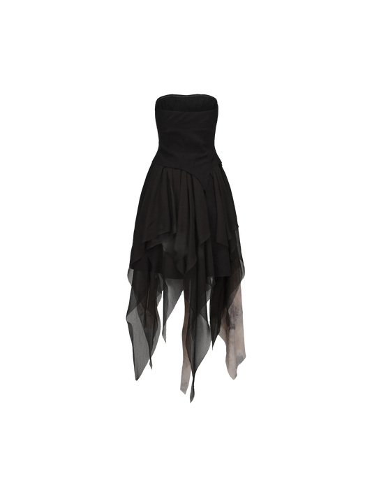 Black and White Contrasting Tube Dress