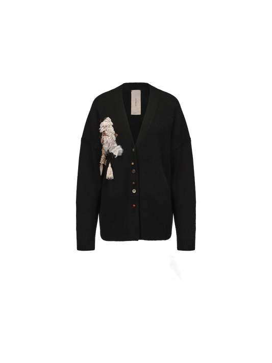 Black Beaded Sweater Cardigan