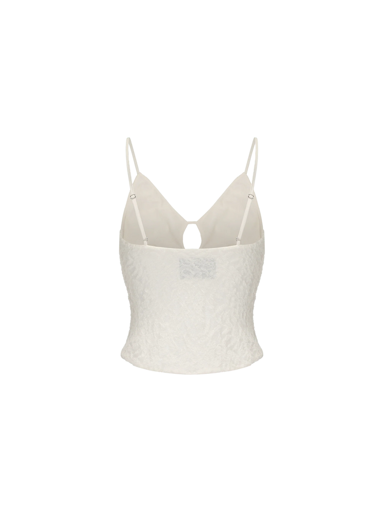 Off-white Lace Pleated Camisole
