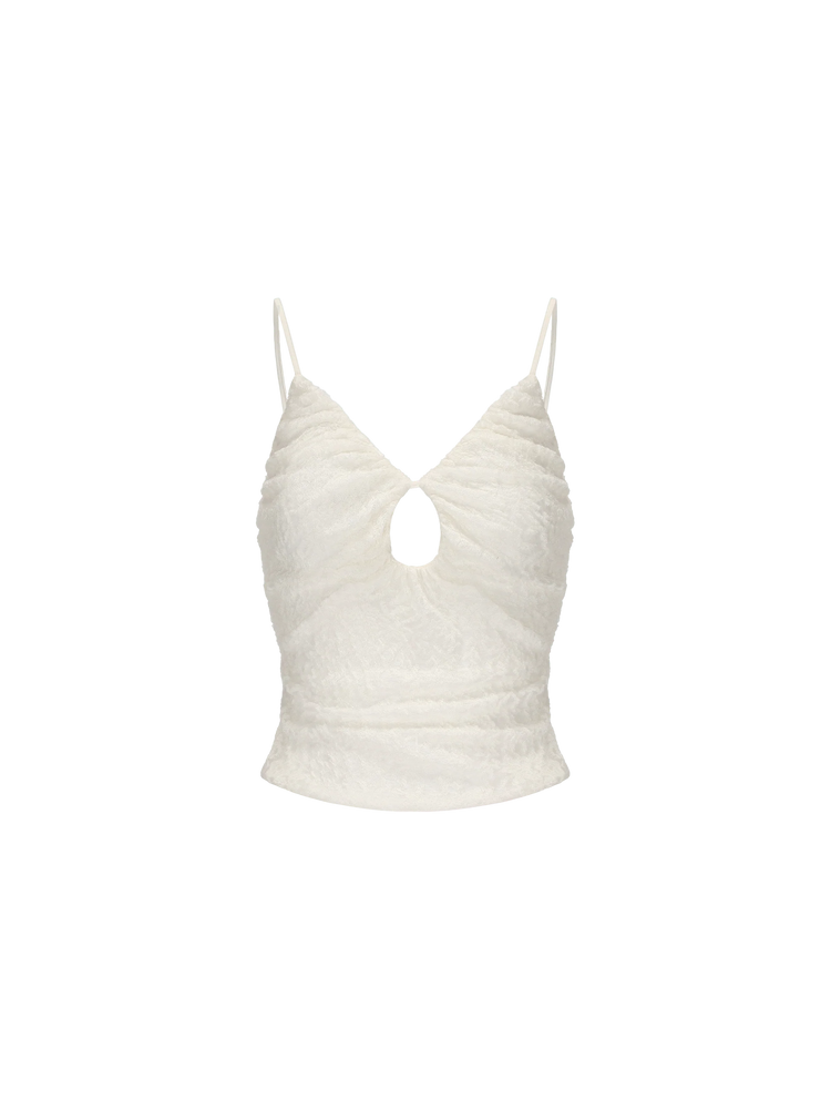Off-white Lace Pleated Camisole