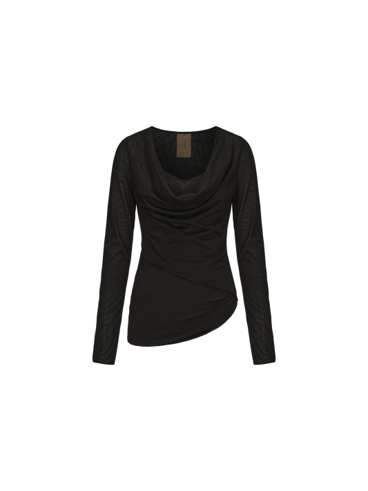 Black Knitted Low-cut top