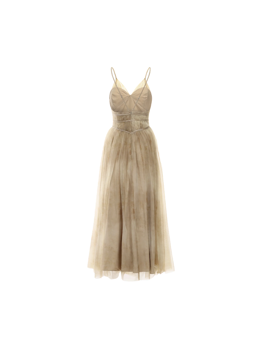 Fallen Leaf Yellow Dawn Lightweight Chiffon Dress