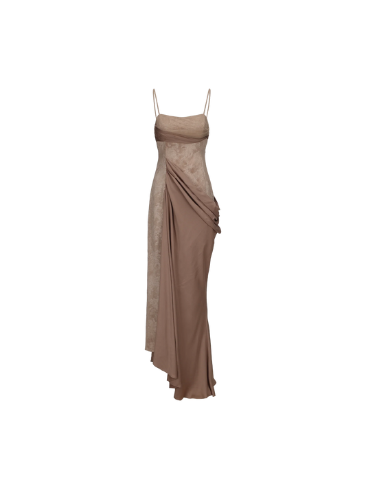 Peach Pink Soft Chiffon Evening Breeze Dress
