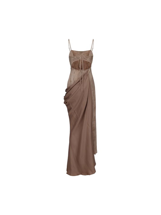 Peach Pink Soft Chiffon Evening Breeze Dress