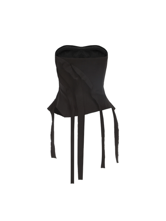 Black Asymmetric Distressed Bandeau