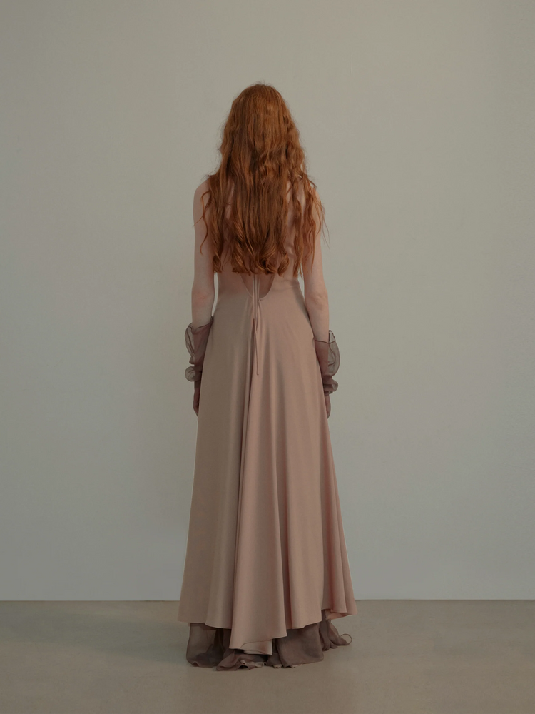 Pink Draped Tie-Front Dress