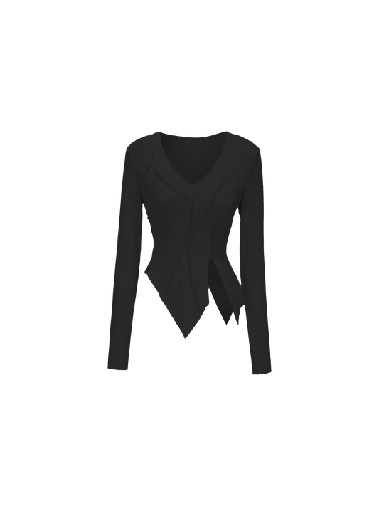 Black Asymmetric Panel Top