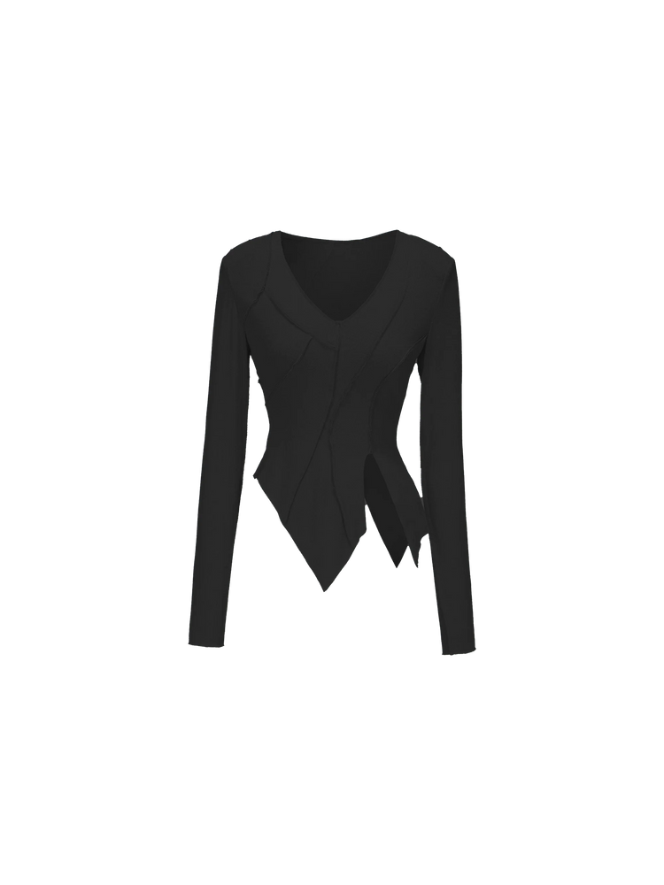 Black Asymmetric Panel Top