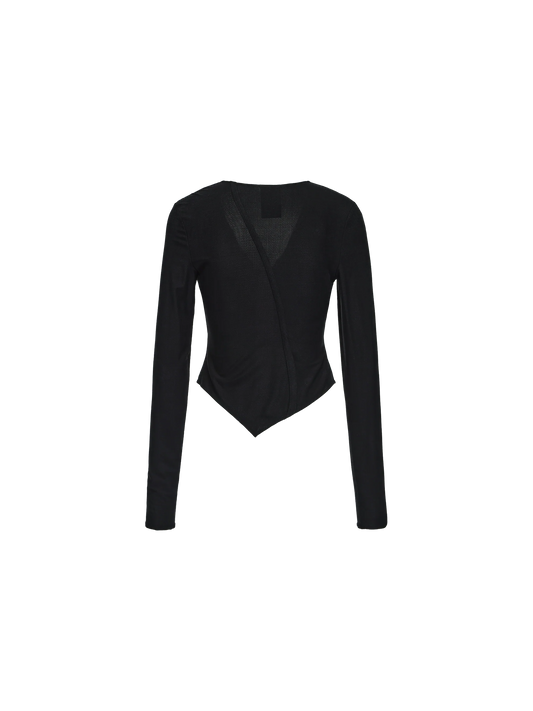 Black Knit Panel Short Cardigan