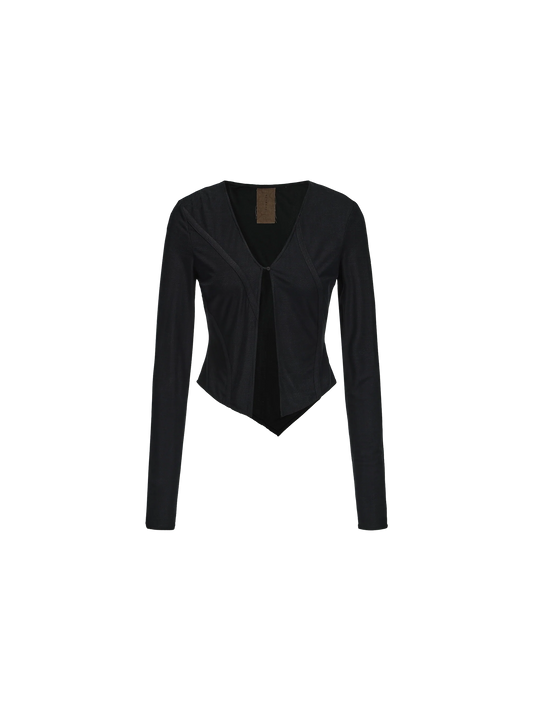 Black Knit Panel Short Cardigan