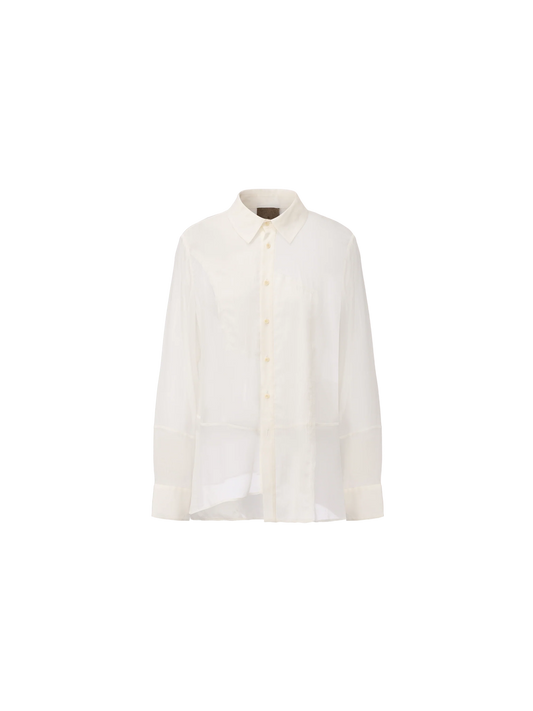 Slightly Sheer Asymmetrical Panel Shirt