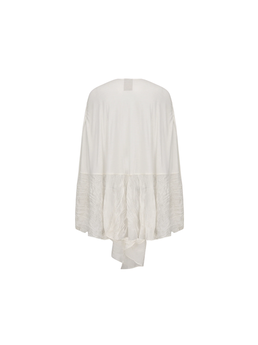 White Asymmetrical Panel Cardigan