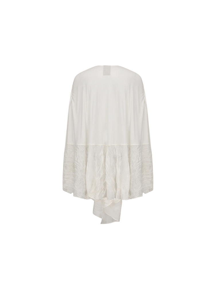 White Asymmetrical Panel Cardigan