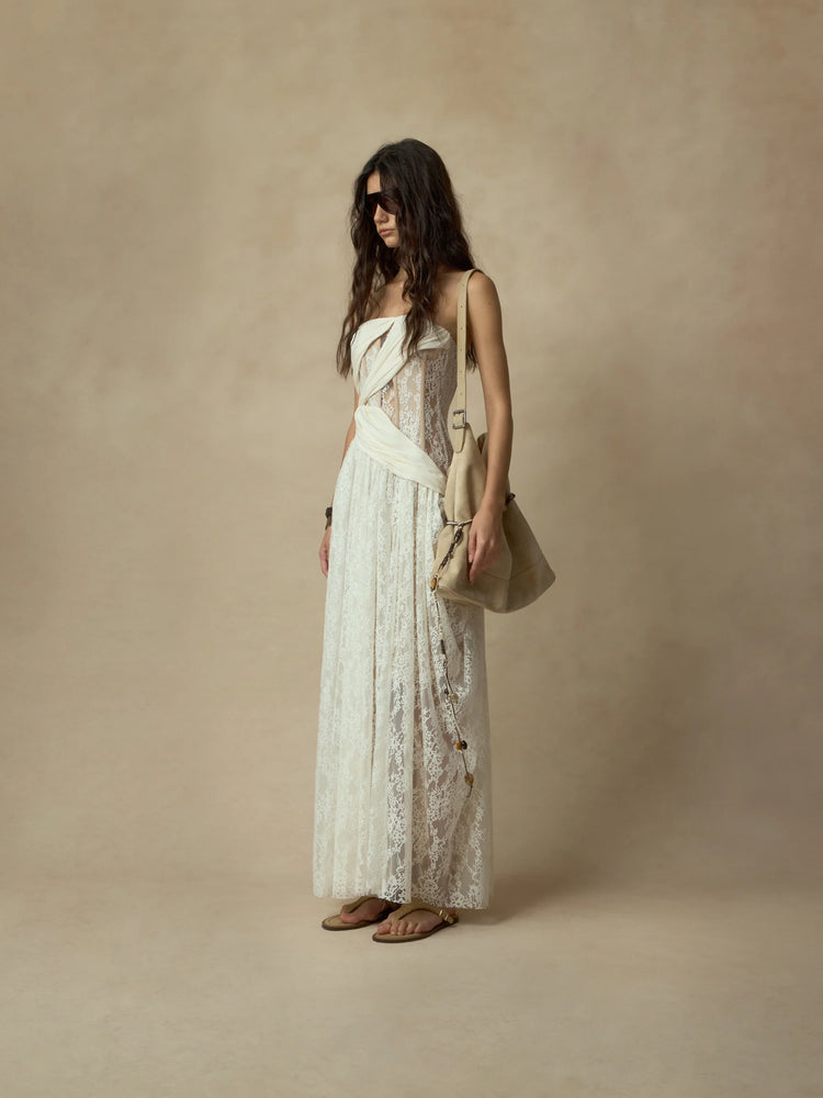 Wrap Boned Lace Bustier Dress