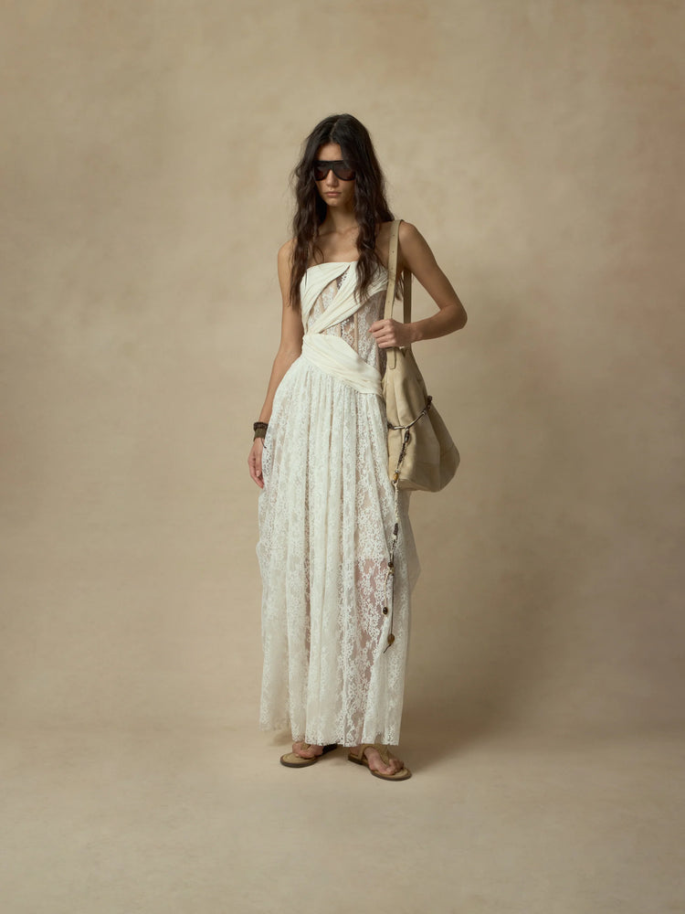 Wrap Boned Lace Bustier Dress