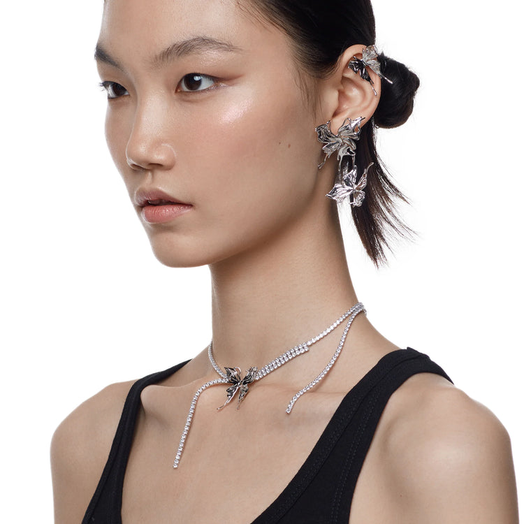 Liquefied Butterfly Gemstone Chain Necklace