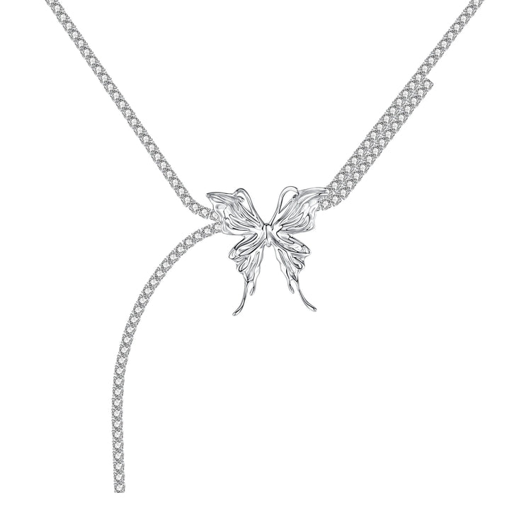 Liquefied Butterfly Gemstone Chain Necklace