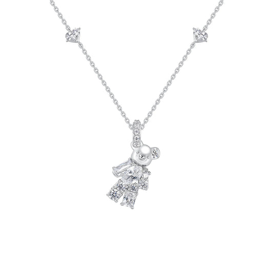 Paradise / Gemstone Patch up Mini Bear Necklace