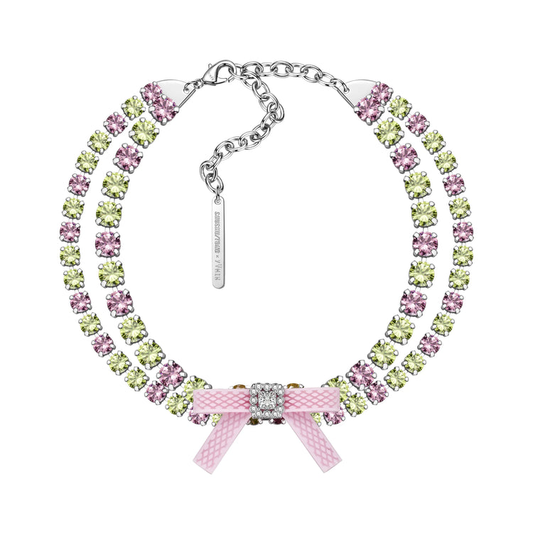 YVMIN X SHUSHUTONG / Rubber Bow Gemstone Necklace