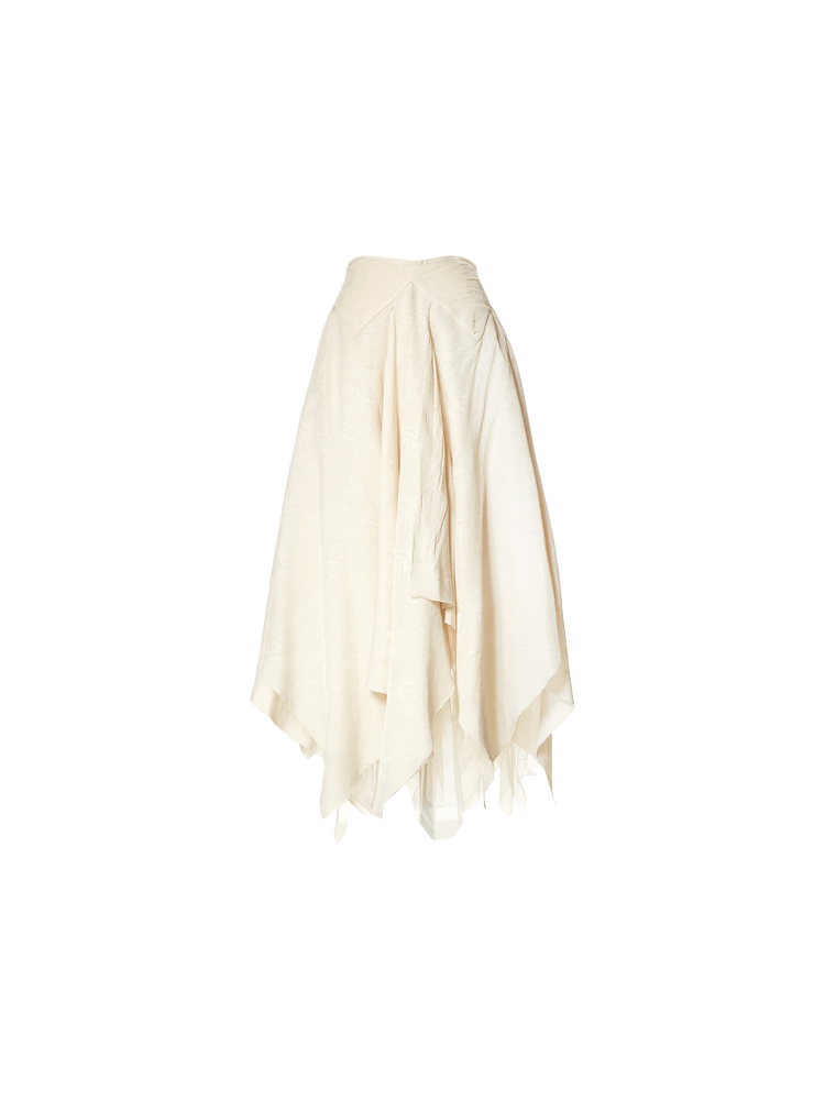 White Layered Sarees Skirt