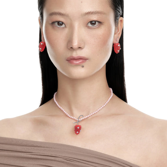 Paradise / Berry Pearl Necklace