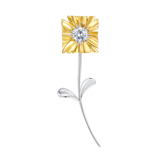 Ripple / Square Flower Branch Earring