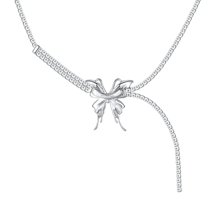 Liquefied Butterfly Gemstone Chain Necklace
